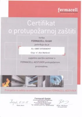 Certifikati - Intermont