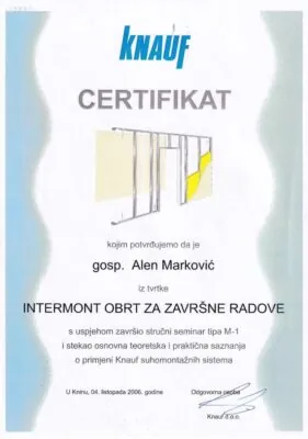 Certifikati - Intermont 